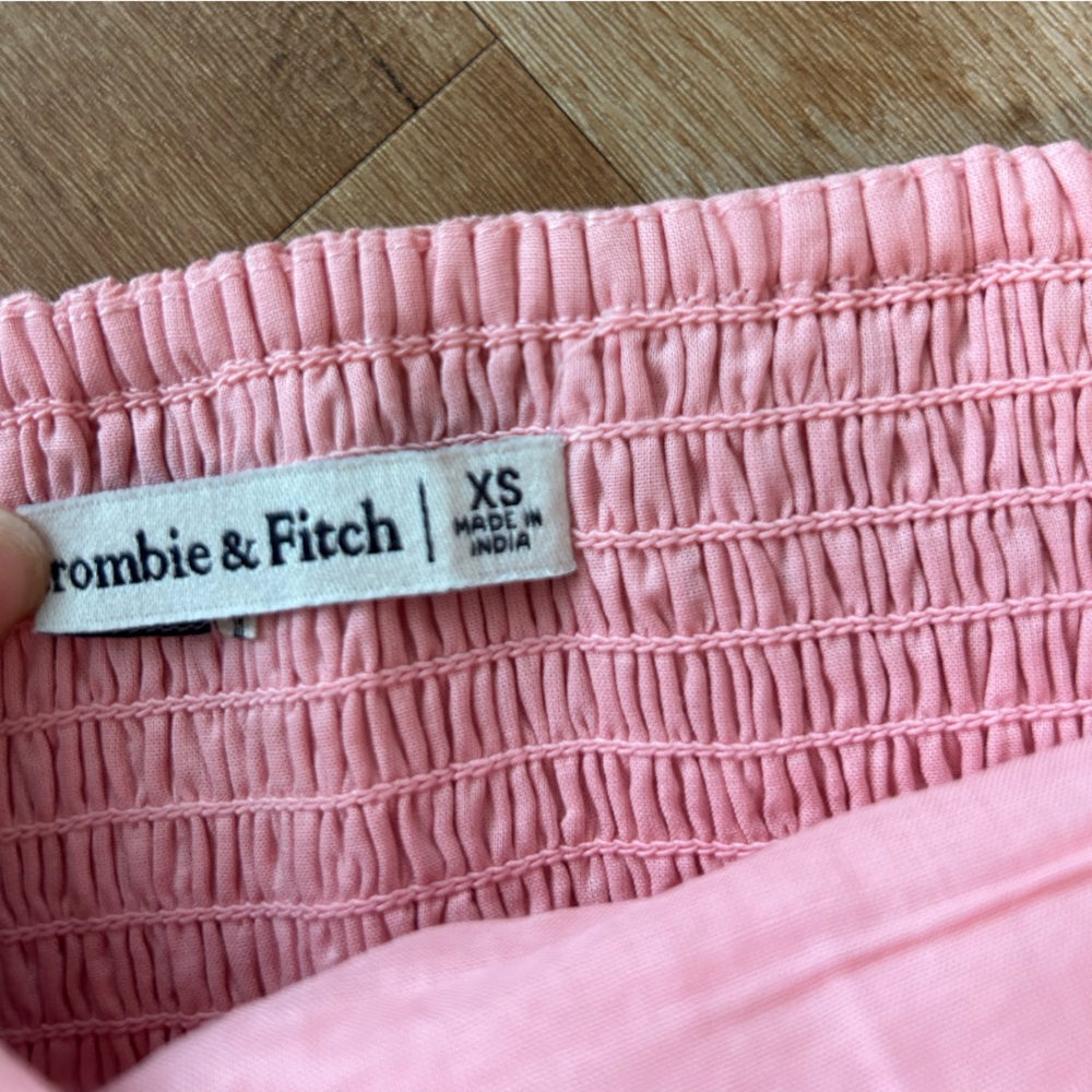 Abercrombie and Fitch Tiered Poplin Pink Tube Top - Picture 5 of 5